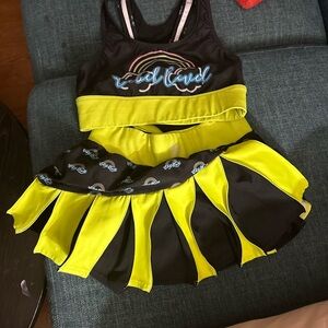 Vibrant Black and Yellow Kids Dance Costume